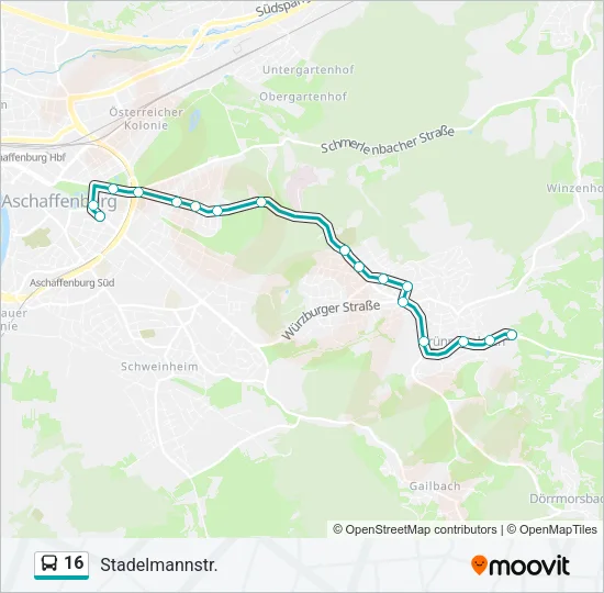 16 Bus Line Map