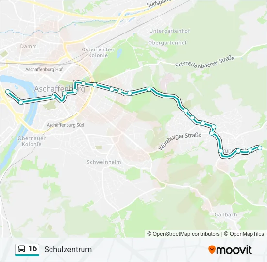 16 Bus Line Map