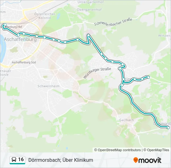 16 Bus Line Map