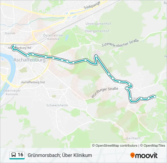 16 Bus Line Map