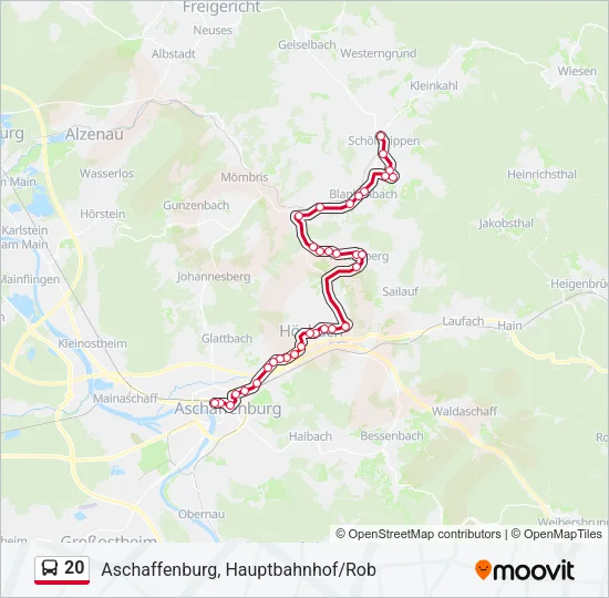 20 Bus Line Map