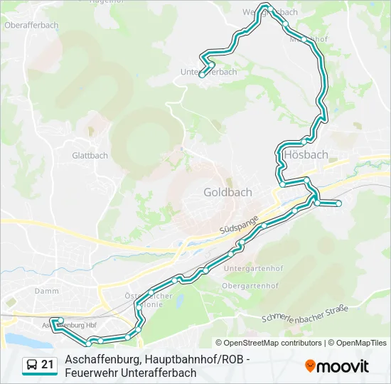 21 Bus Line Map