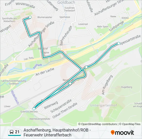 21 Bus Line Map
