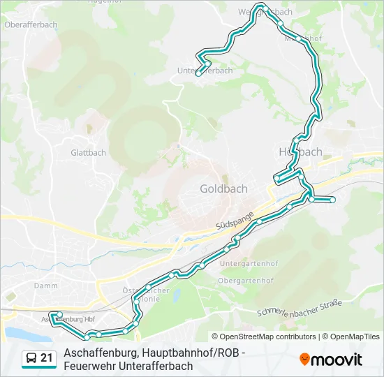 21 Bus Line Map