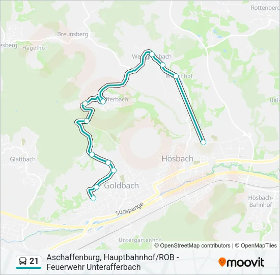 21 Bus Line Map