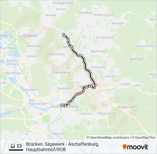 23 Bus Line Map