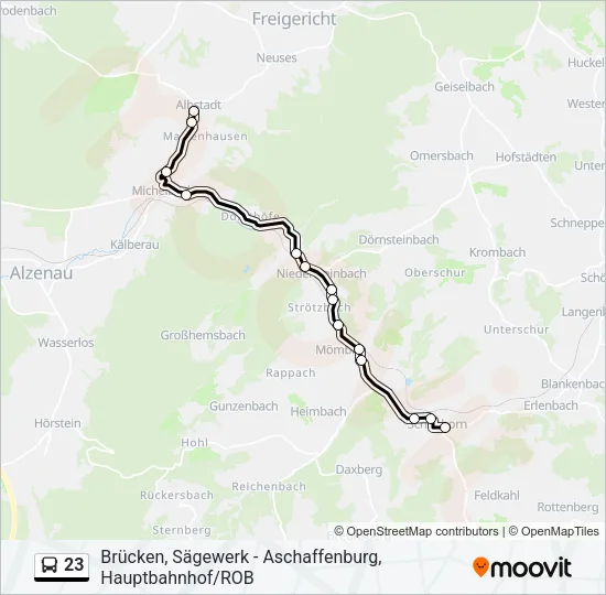 23 Bus Line Map