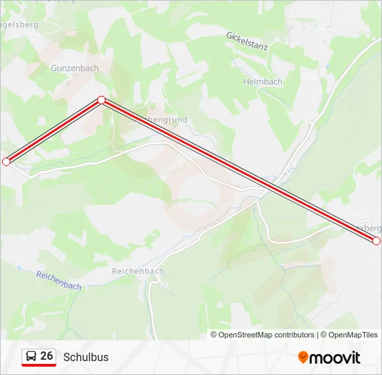 Автобус 26: карта маршрута