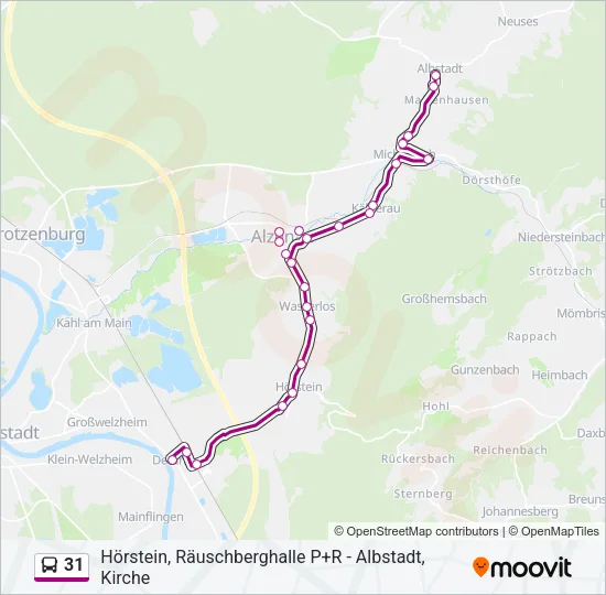 31 Bus Line Map