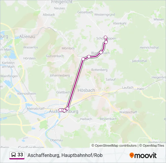 33 Bus Line Map