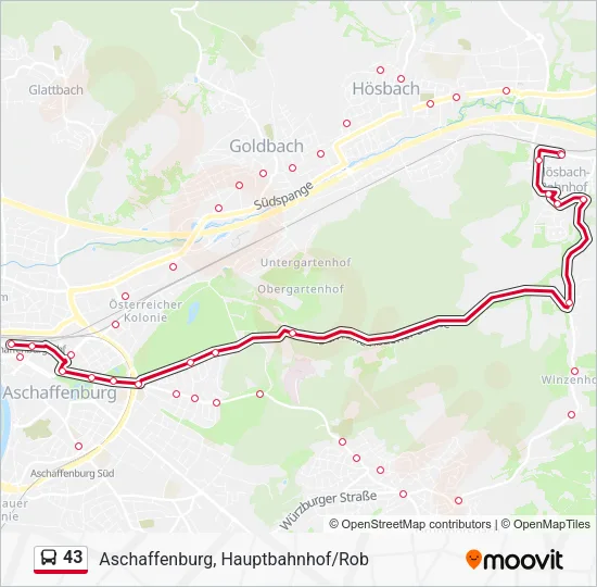 43 Bus Line Map