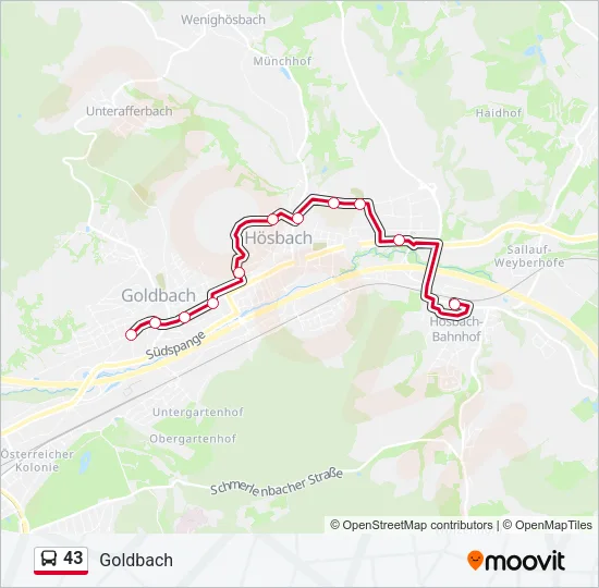 43 Bus Line Map