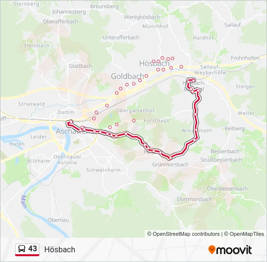 43 Bus Line Map
