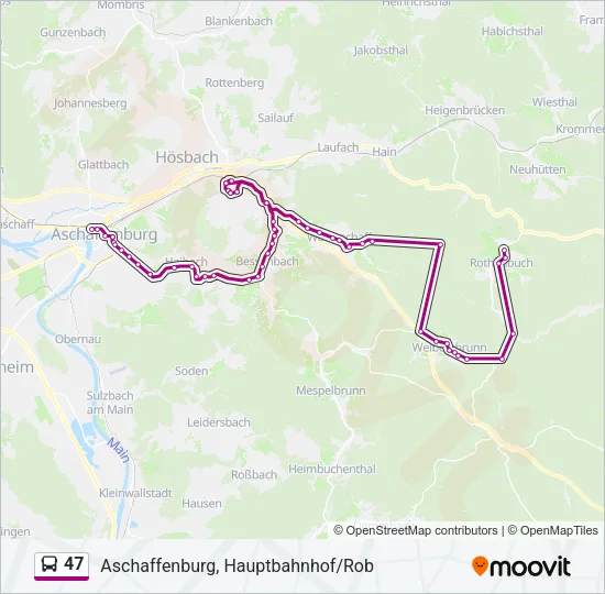 47 Bus Line Map