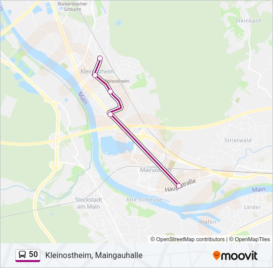 Автобус 50: карта маршрута