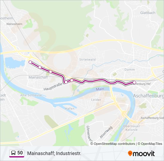 Автобус 50: карта маршрута