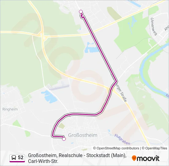 Автобус 52: карта маршрута