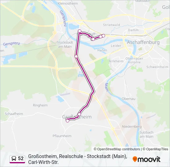52 Bus Line Map