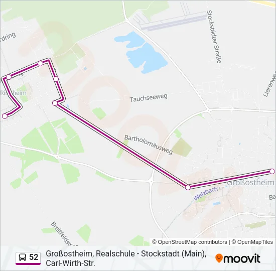 52 Bus Line Map