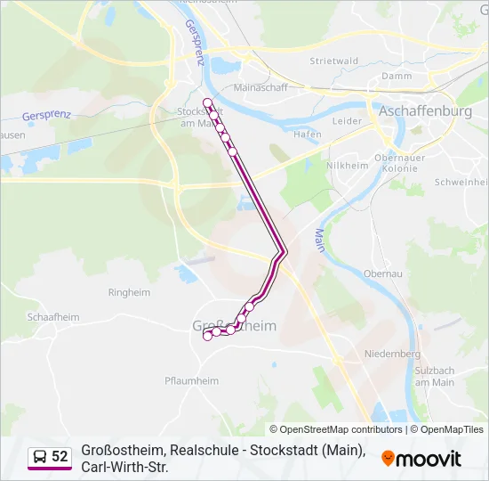 52 Bus Line Map