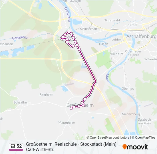 52 Bus Line Map