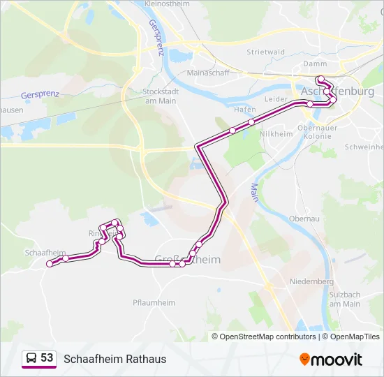 Buslinie 53 Karte