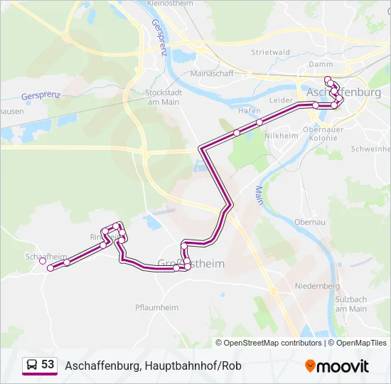 53 Bus Line Map