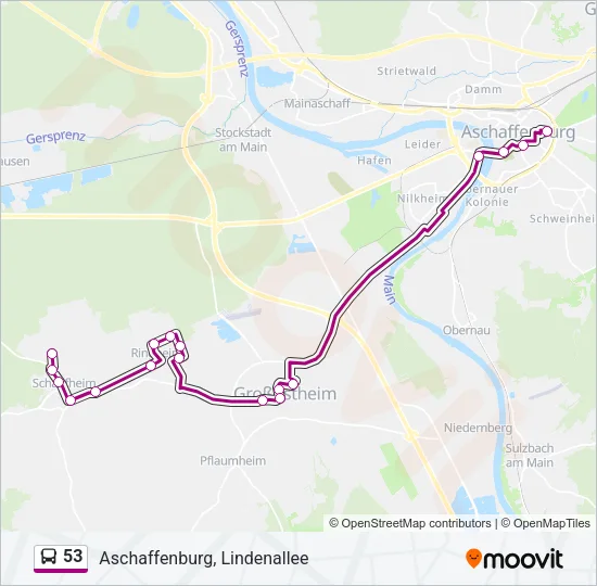 53 Bus Line Map