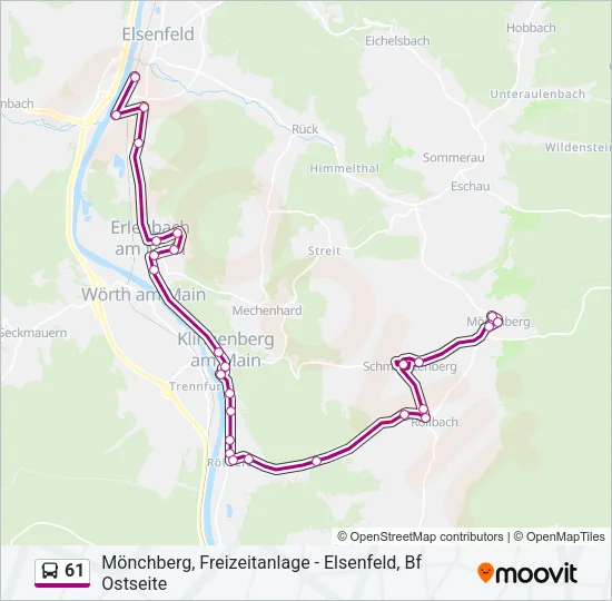 61 Bus Line Map