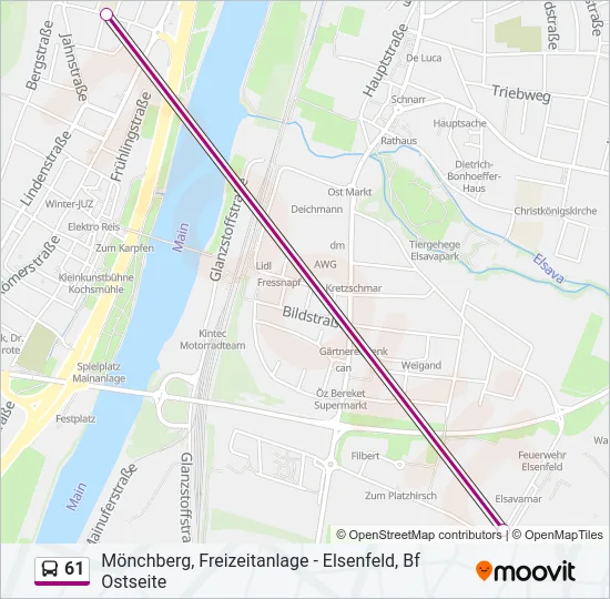 61 Bus Line Map