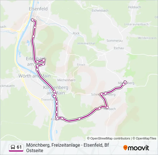61 Bus Line Map
