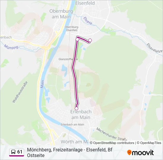 61 Bus Line Map