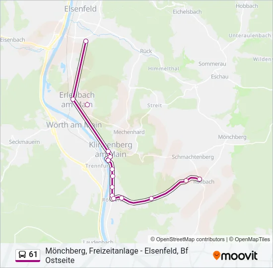 61 Bus Line Map