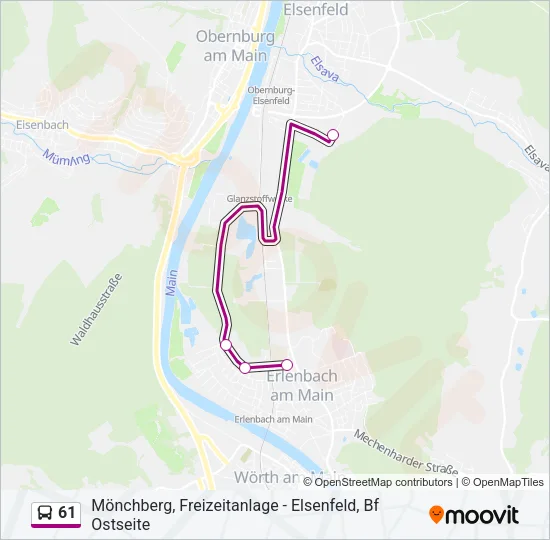 61 Bus Line Map