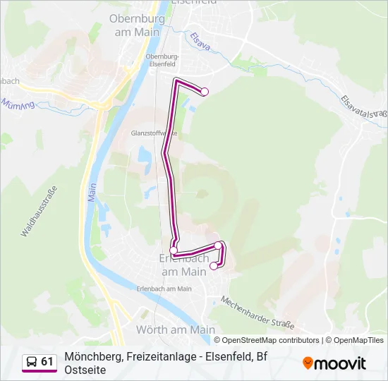 61 Bus Line Map