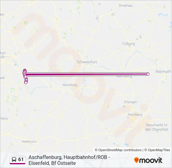 61 Bus Line Map