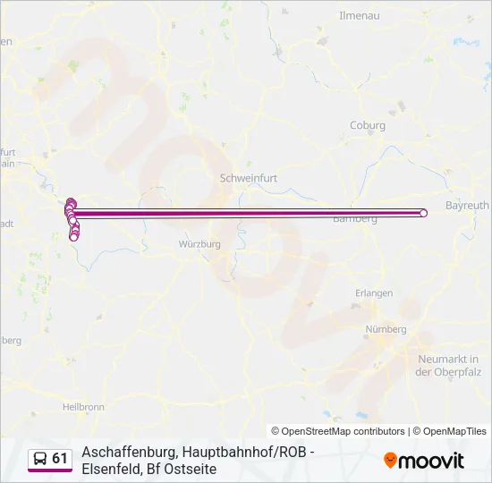 61 Bus Line Map