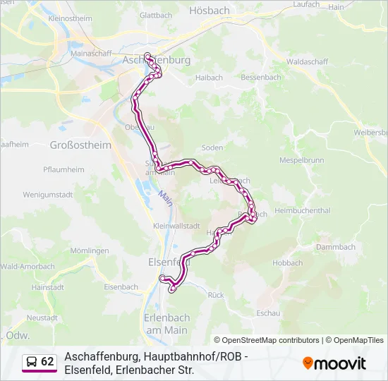 62 Bus Line Map
