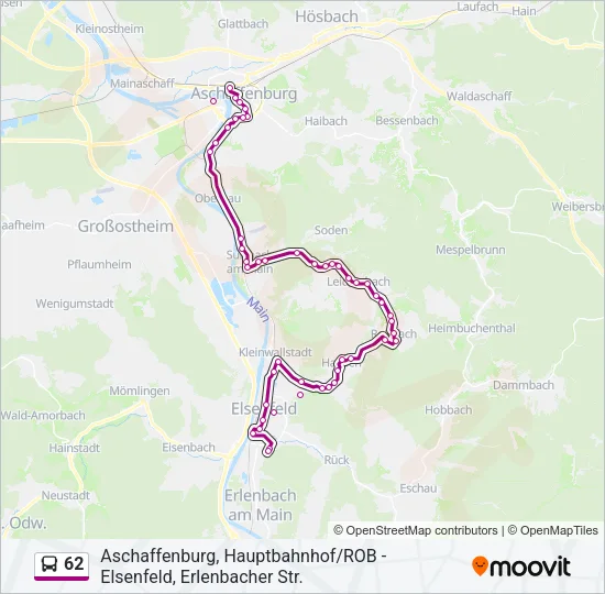 62 Bus Line Map
