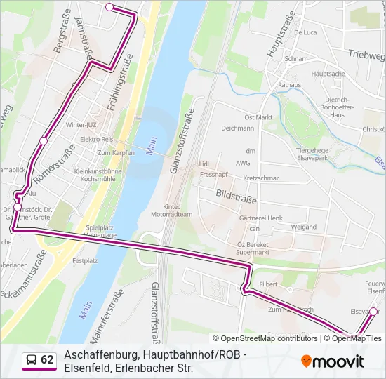 62 Bus Line Map