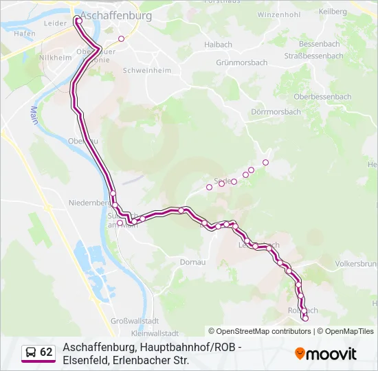 62 Bus Line Map