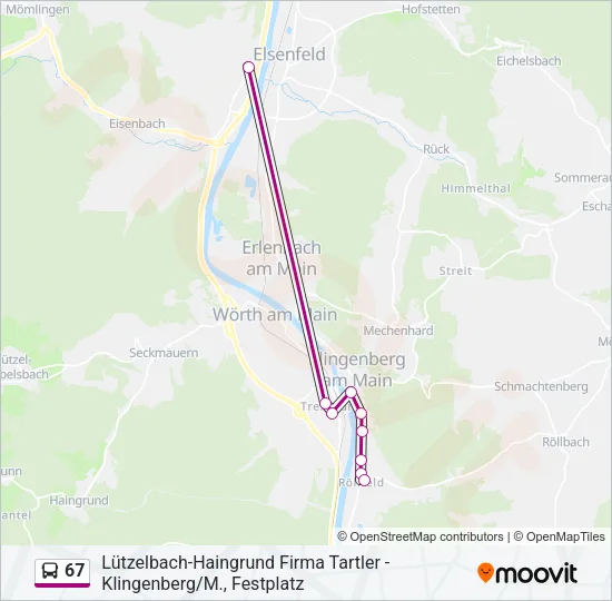 67 Bus Line Map