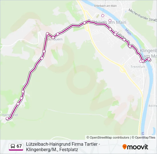 67 Bus Line Map