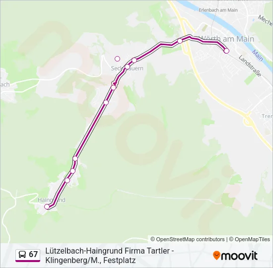 67 Bus Line Map
