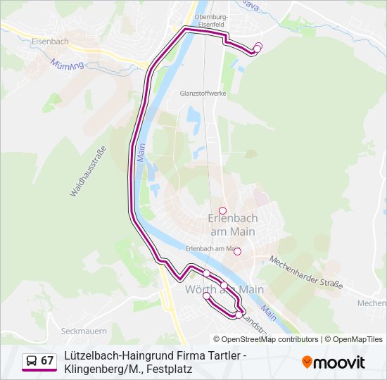 67 Bus Line Map