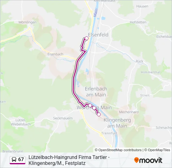 67 Bus Line Map