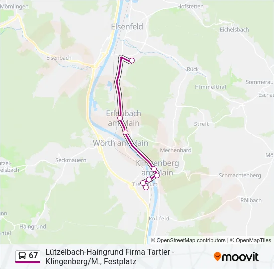 67 Bus Line Map