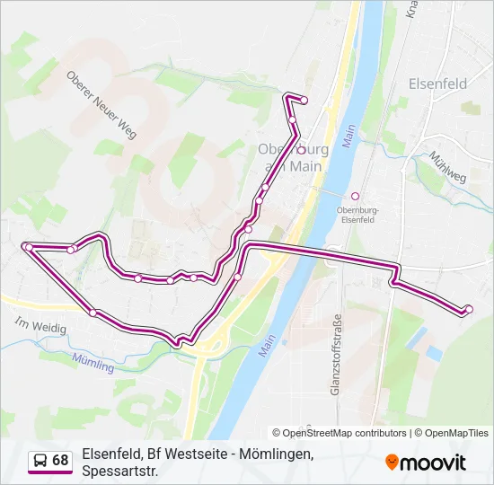68 Bus Line Map