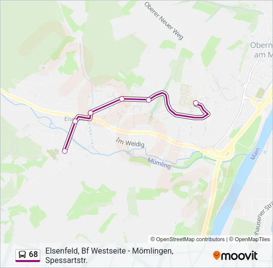 68 Bus Line Map