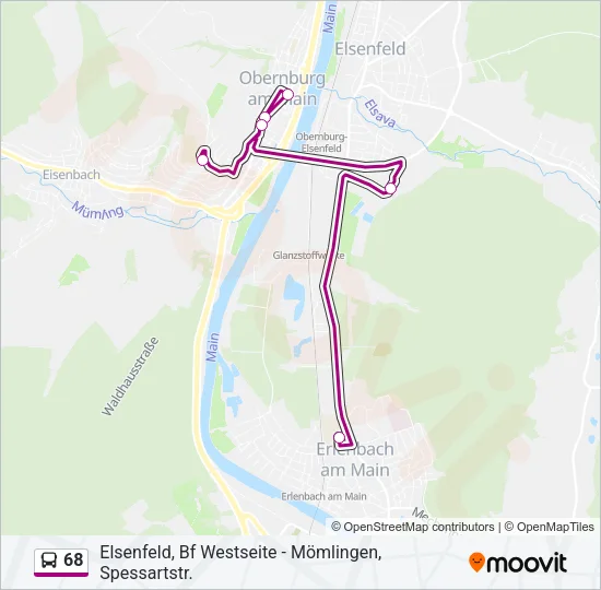 68 Bus Line Map